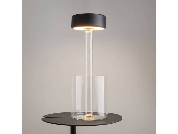 Maytoni LED Tischlampe AI Collaboration, dimmbar, klar / transparent, für Wohn- / Esszimmer, Glas, Modern