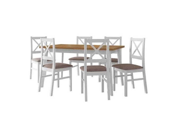 Ensemble salle à manger - Victorville 317 - Blanc - Table stratifié - Allongement - 6 places