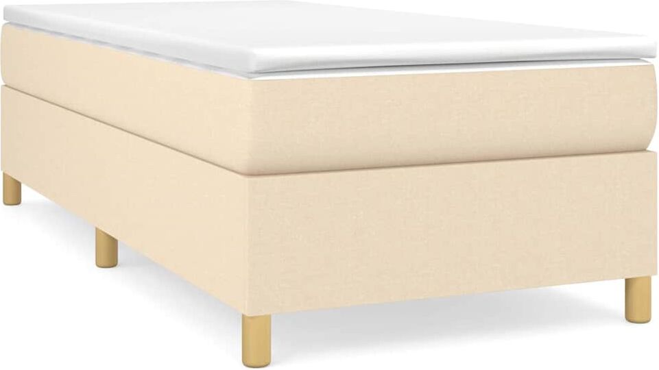 vidaXL Cadre de lit à lattes crème 100x200 cm tissu