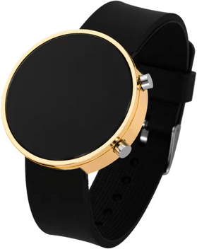 Inspire Essentials Simple Digital LED Watch Silicone Strap Casual Sport Style black Gold
