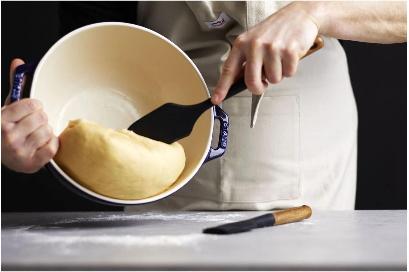 Backpinsel STAUB "22 cm", braun (bunt), Lebensmittelpinsel, Backpinsel bunt Einheitsgröße