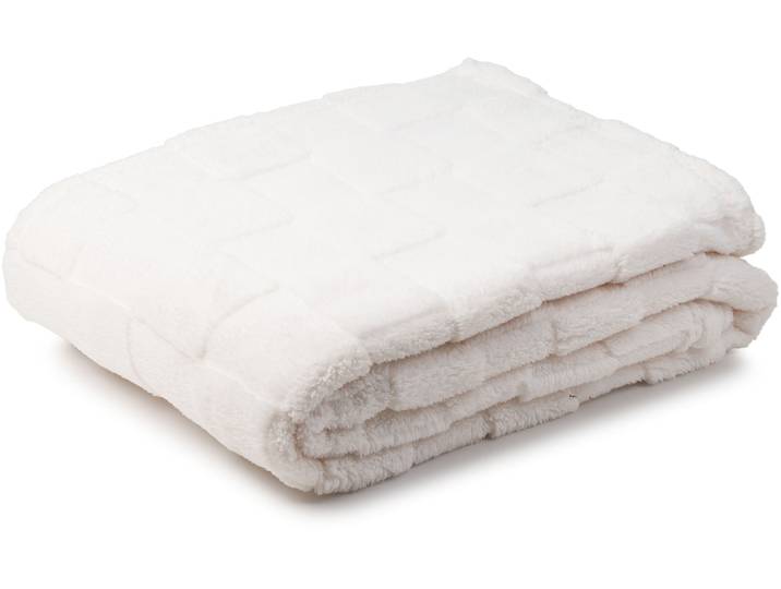 Wohndecke GÖZZE FRANKA Jacquarddecke , weiss (weiß), B:150cm L:200cm, Mircofaser, Wohndecken, Wohndecke, im modernen Design, aus 100 % Polyester Mikrofaser, rundum gesäumt