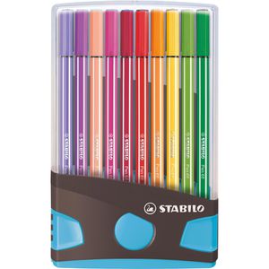 Stabilo Filzstifte Pen 68 ColorParade 6820-04-04, Strichbreite 1mm, in Box anthrazit/blau, 20 Stück