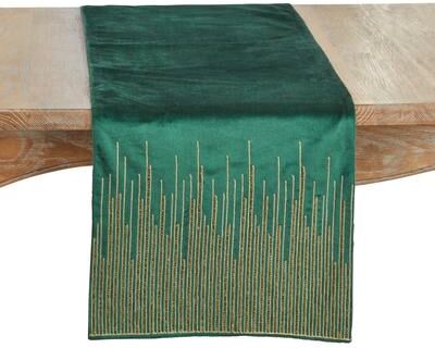 Saro Lifestyle Velvet Glam Table Runner - Decorative Runner for Wedding Tables, Formal Dining, Holiday Entertaining and Elegant Tablescapes