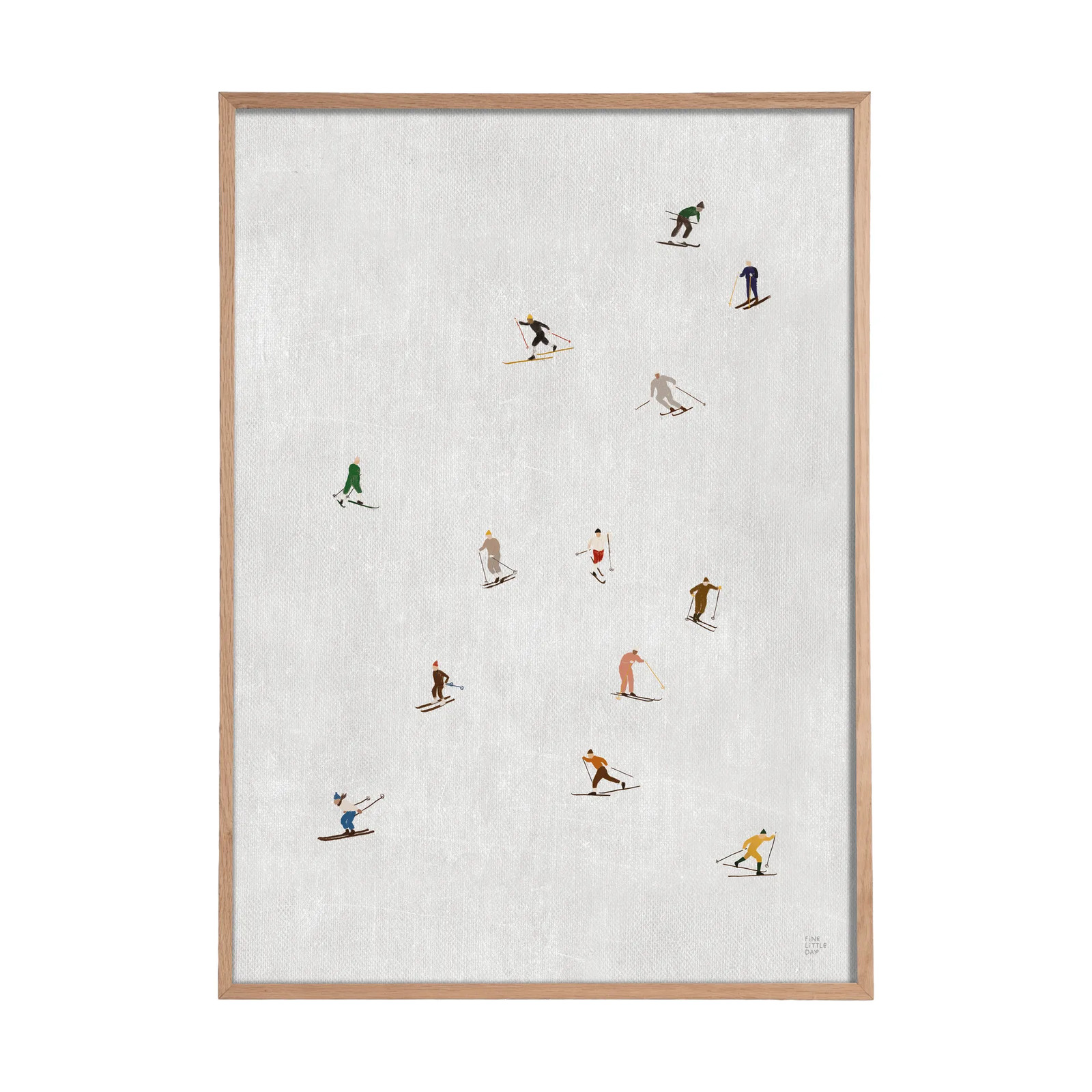 Fine Little Day Skiers poster lichtgrijs B: 50 cm, H: 70 cm