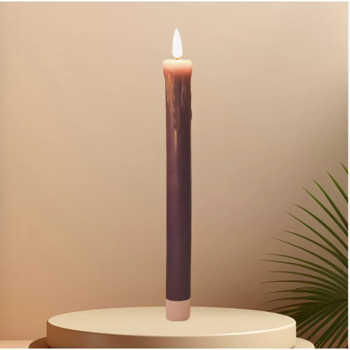INF Dunkelviolette LED-Kerze – Flammenlos, Batteriebetrieben, Deko für Zuhause & Hochzeit