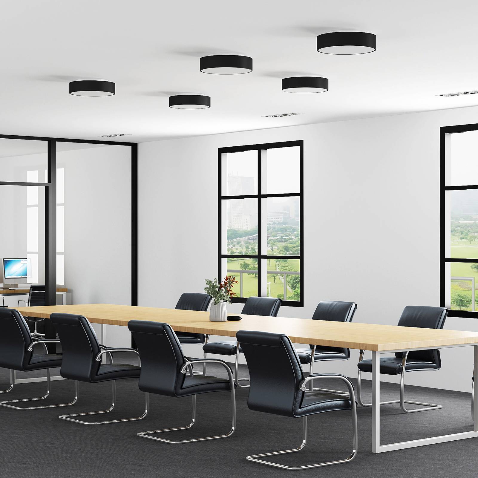 LED Ceiling Light Vanida Arcchio, dimmable, Black, Kitchen, Aluminium, Modern, Ceiling Light