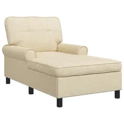 vidaXL Lounge-Liege mit Kissen Creme 91 x 157 x 91 cm Stoff
