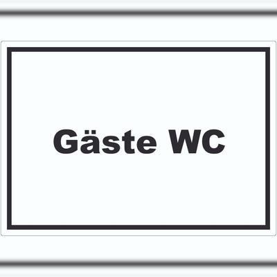 HB-Druck Gäste WC Aufkleber mit Text Toilette waagerecht A8 (52x74mm)