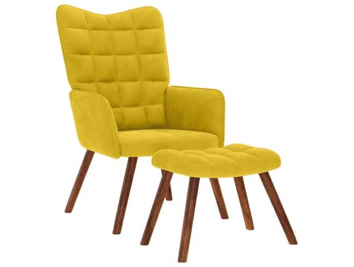 HAQWRDQSG Relaxsessel mit Hocker Gelb Samt Polstersessel Fernsehsessel Samtweicher Fernsehsessel mit Fußhocker und dicker Polsterung für gemütliche Entspannung im Wohnzimmer oder Schlafzimmer.