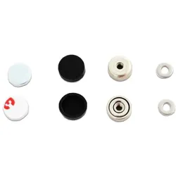 MakerBeam Magnetset, N38-Topfmagnete, M3-Innengewinde, 10 mm Ø, 1,2 kg Haltekraft, Gummikappen