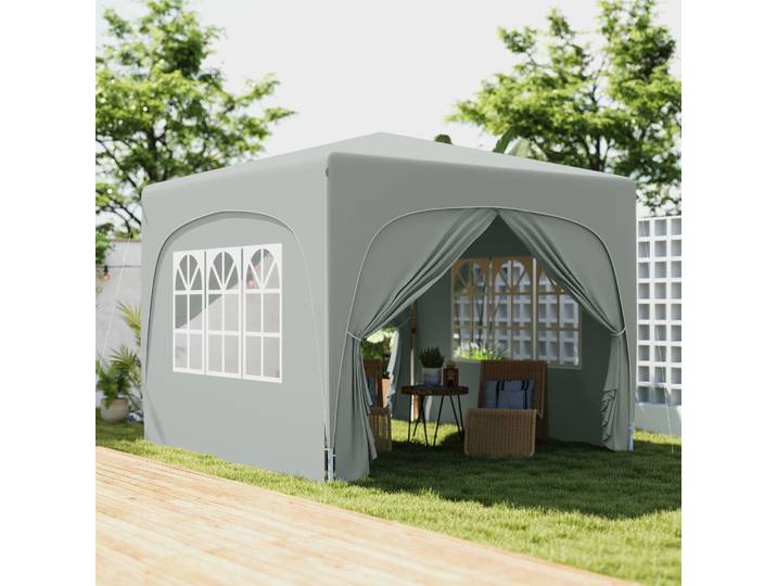 Tente pliante Outsunny 300X300X273 cm gris clair