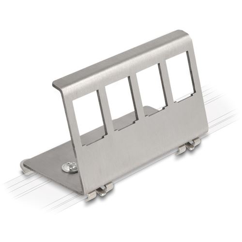 Delock Keystone Metall Halterung 4 Port für Hutschiene