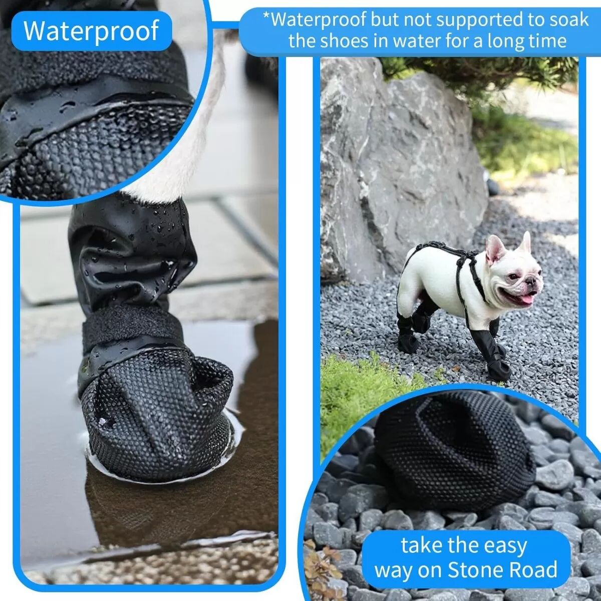 INF Hundeschuhe gegen Schmutz und Rutschgefahr - Saubere, sichere Pfoten, verstellbar, atmungsaktives Polyester, Größen S/M/L M