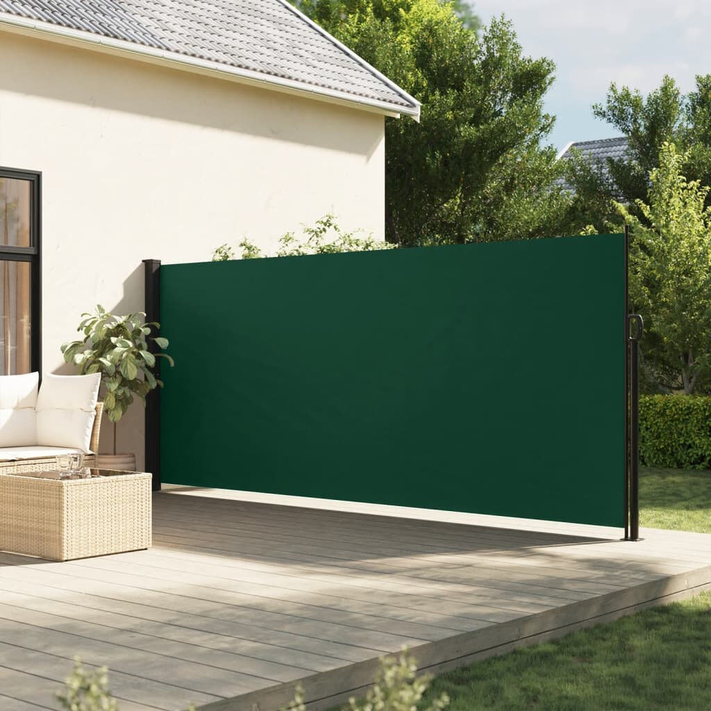 17 Stories Retractable Side Awning Dark Green 180cm H x 600cm W