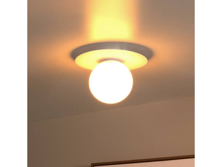 Plafondlamp Tricia, dimbaar, wit / opaal, Woon-/ Eetkamer, Glas, plafondlamp