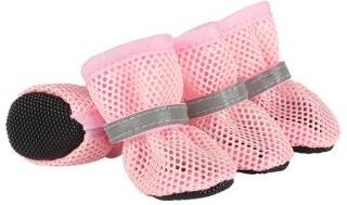 Fusion Finds Cooling Dog Boots For Summer Breathable Dog Shoes With Reflective Straps & Soft Anti Slip Soles pink s