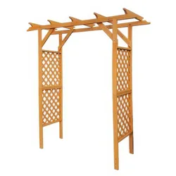 Gartenpergola Kronstadt 200 x 51 x 208 cm – Holzpergola aus Kiefer, honigbraun – Pergola mit Türen & Pflanzkästen – Holzpergola als Rankhilfe