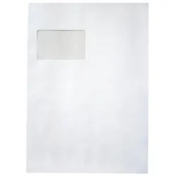 Mailmedia, Versandtasche + Luftpolstertasche, Versandtasche C4 haftklebend, mit Fenster, weiss - für den Markt: D - L - A (388320) (250 Stk.)