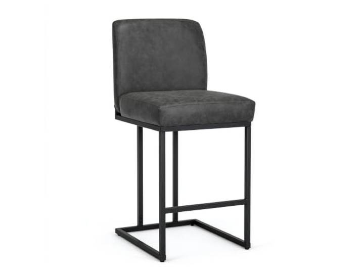 GarveeHome 2er-Set Barhocker Aus Kunstleder 60 cm Hohe Thekenstühle Mit Rückenlehne Metallgestell Für Küchentheke Esszimmer