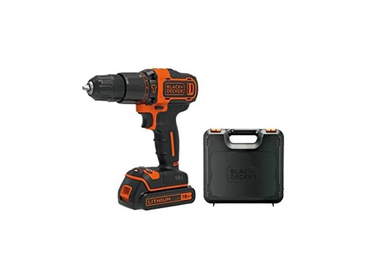 BLACK+DECKER Marteau perforateur sans fil 18V\, batterie 1.5Ah\, chargeur 400mA\, mallette\, BDCHD18K-QW
