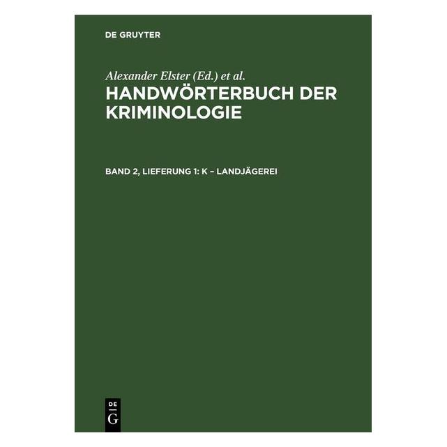 De Gruyter K - Landjägerei (Deutsch, Hardcover) (67793226)