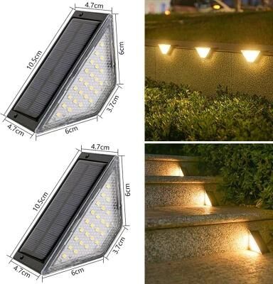 Uplifted Finds Outdoor Weatherproof Solar Stair And Accent Step Light 24 Led Warm Light 2 Pcs