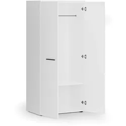 Garderobenschrank PRIMO WHITE, Kleiderstange, 800 x 500 x 1781 mm, weiß