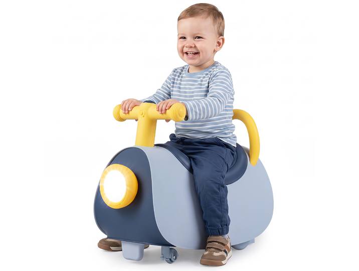 Kinderen Glijauto met Muziek & LED-lampen Glijvoertuig met Opbergruimte voor Kinderen van 18 tot 36 Maanden Blauw