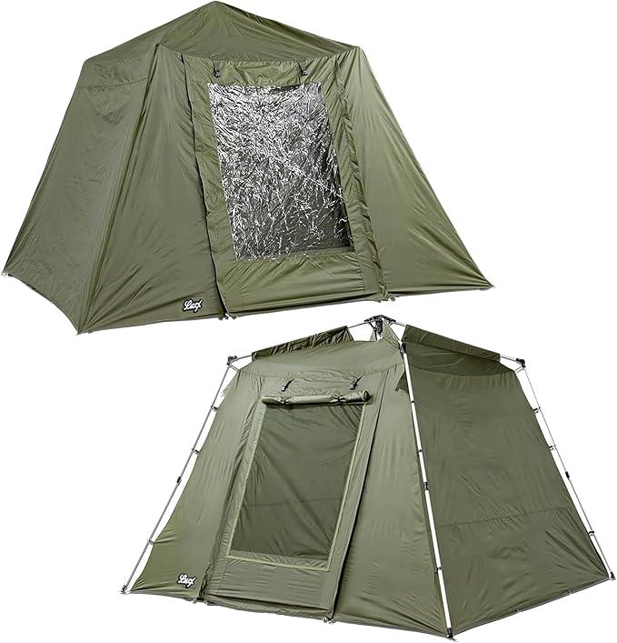 Marder Bivvy Angelzelt für 1-3 Mann - wasserdichtes Karpfenzelt mit Überwurf (Winterskin), 1,70 m Stehhöhe, herausnehmbarer Bodenplane & 10.000 mm Wassersäule