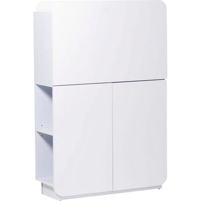 Sekretär JAHNKE "CU-CULTURE MC, Schreibtisch", weiß (hochglanz, weiß, weiß), B:79,5cm H:119cm T:27,8cm, Sekretäre, Sekretär, zeitlos, integrierbar in jeden Wohnraum; Maße 79,5x27,8x119 cm