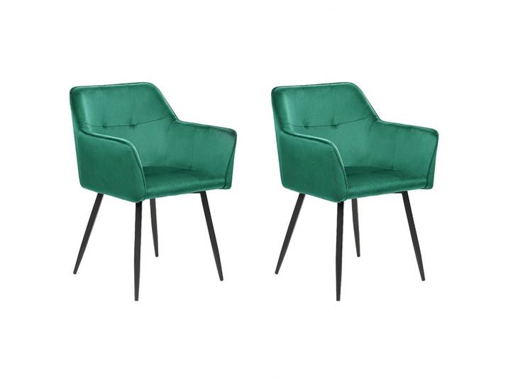 STUHL 2er-Set Samtstoff Grün Jasmin