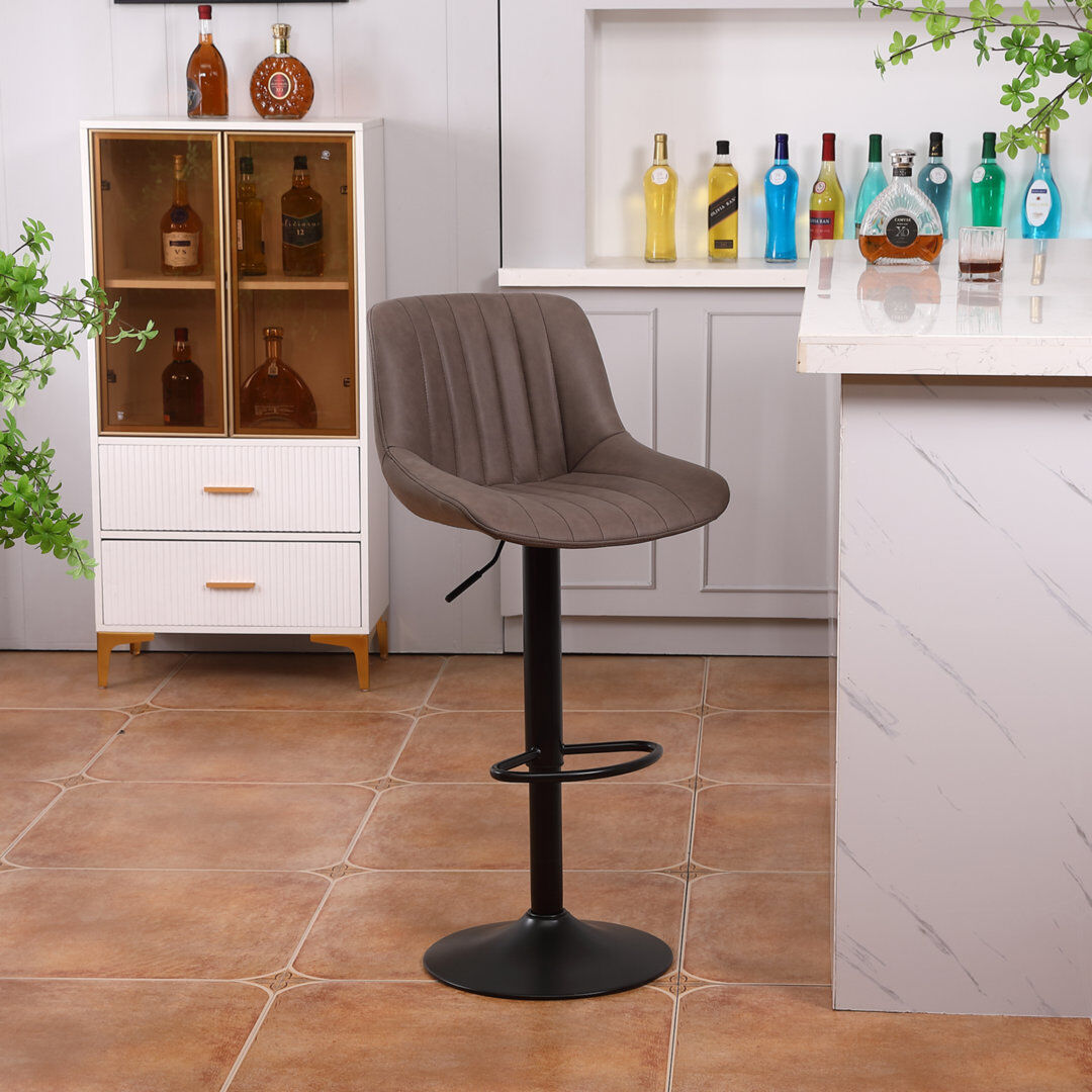 Rio Aneli Height Adjustable Swivel Bar Stool Dark Brown 1