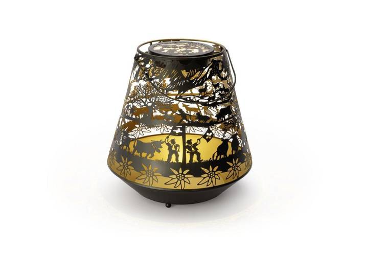 STT LED Laterne Nova swissness , gold, Ø 29cm H: 29cm, Leuchten, LED Laterne