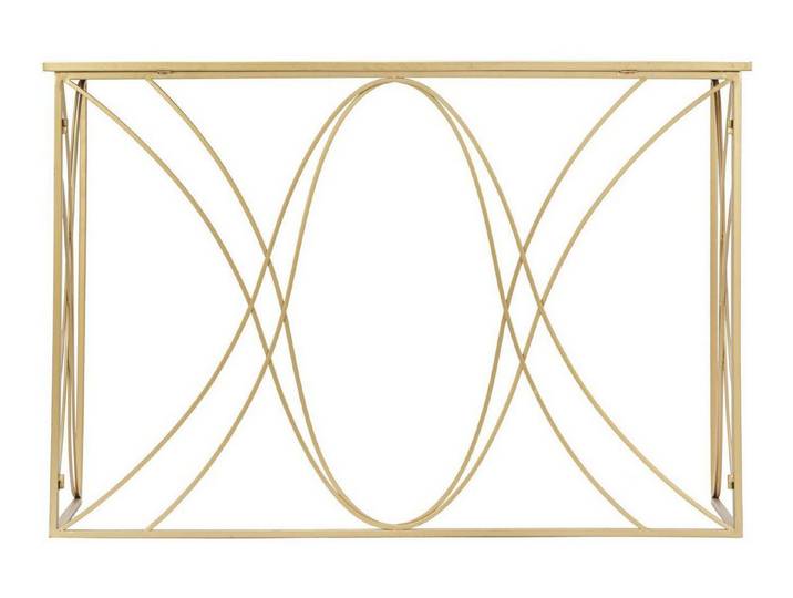 Natur24 Beistelltisch Console Exy Konsole 120 x 40 x 80 cm Metall Spiegel Gold