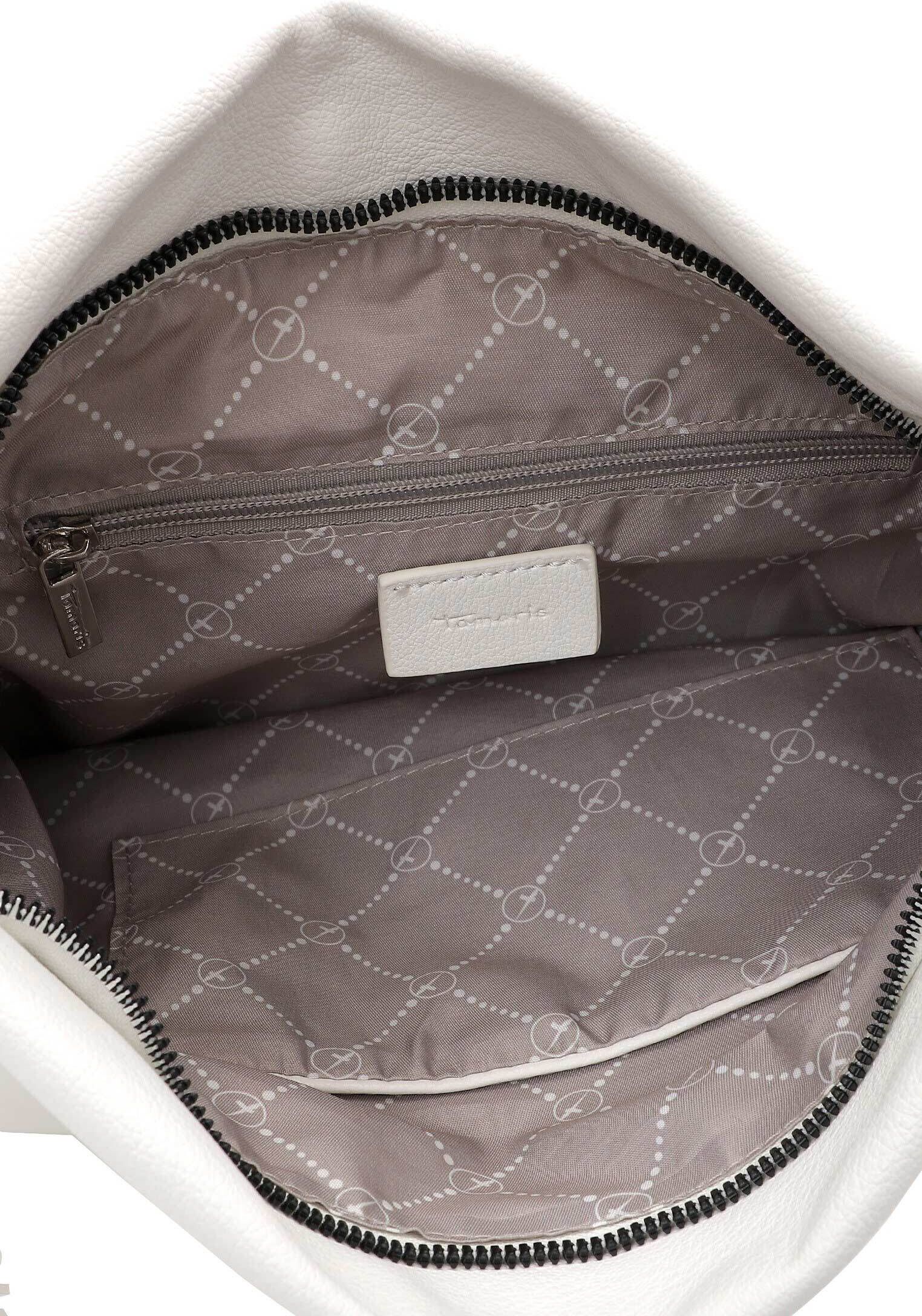 Beuteltasche TAMARIS "Beutel TAS Nele", Damen, Gr. B/H/T: 37cm x 33cm x 14cm 0, weiß (weiß 300), Polyester, Taschen Beuteltasche