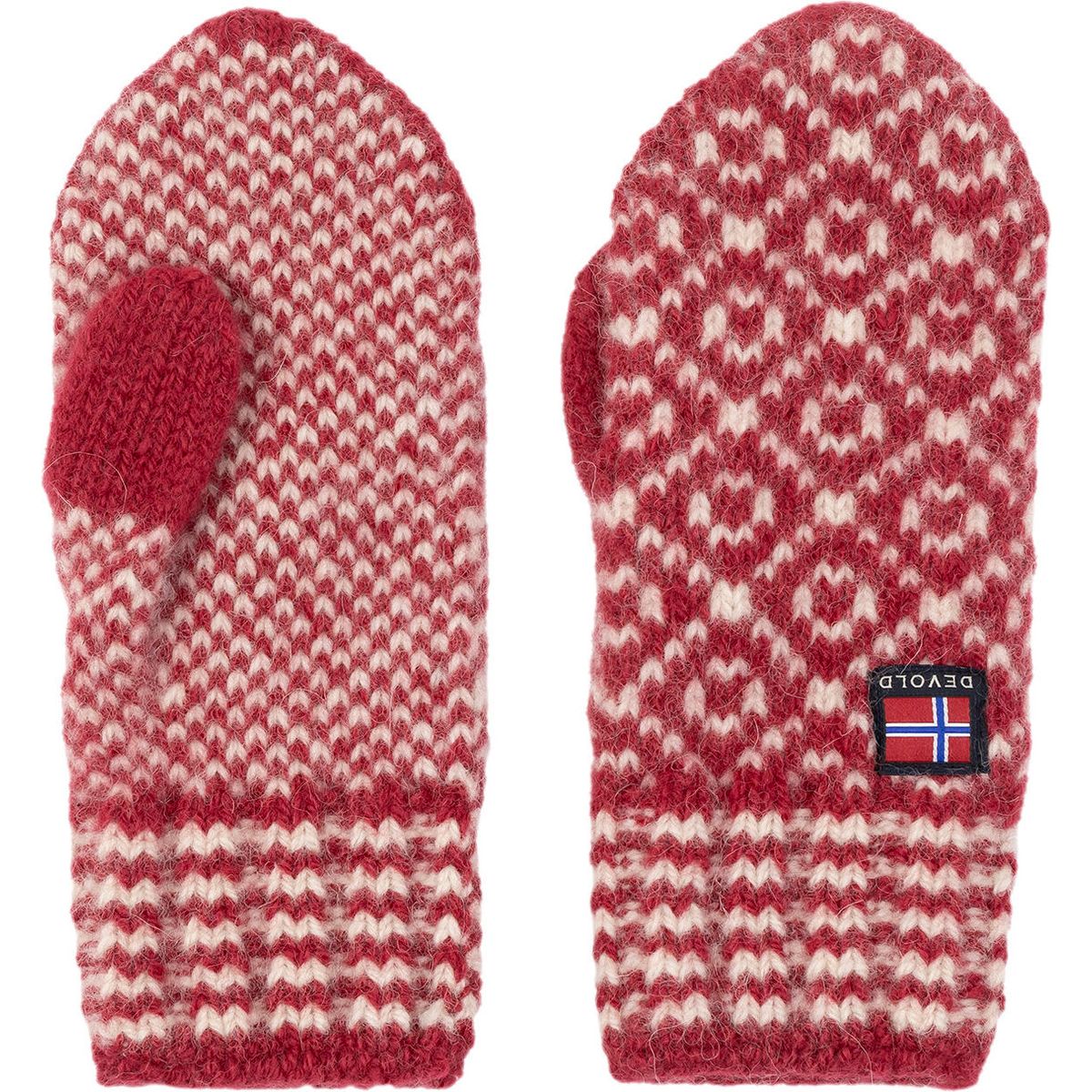 Devold of Norway Svalbard Wool Mitten hindberry/offwhite (207A-gloves) L GO 396 632 A 207A L