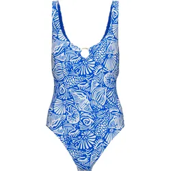 Seafolly C Shells Ring Front Halter One Piece Badeanzug Damen | Gr. 42 | blau - blau