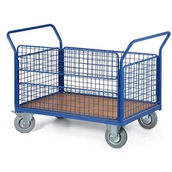 Plattformwagen mit Gitterwänden, 1200 x 800 mm, 500 kg