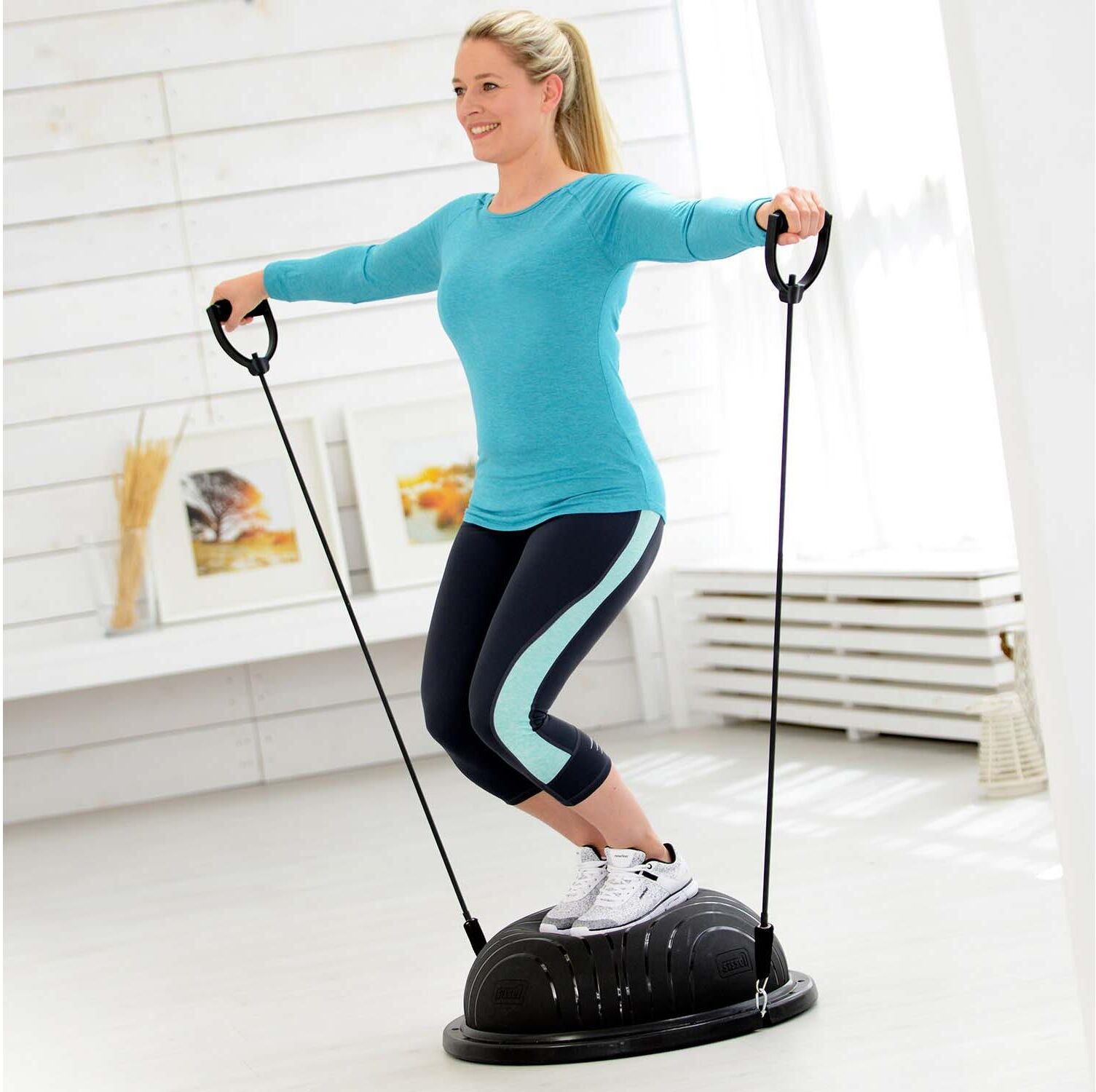Balancetrainer SISSEL "Sport schwarz", schwarz, Balancetrainer, B/H/L: 25cm Ø 60cm, Materialmix, Balancetrainer, H:25cm Ø:60cm schwarz B/H/L: 25cm Ø 60cm