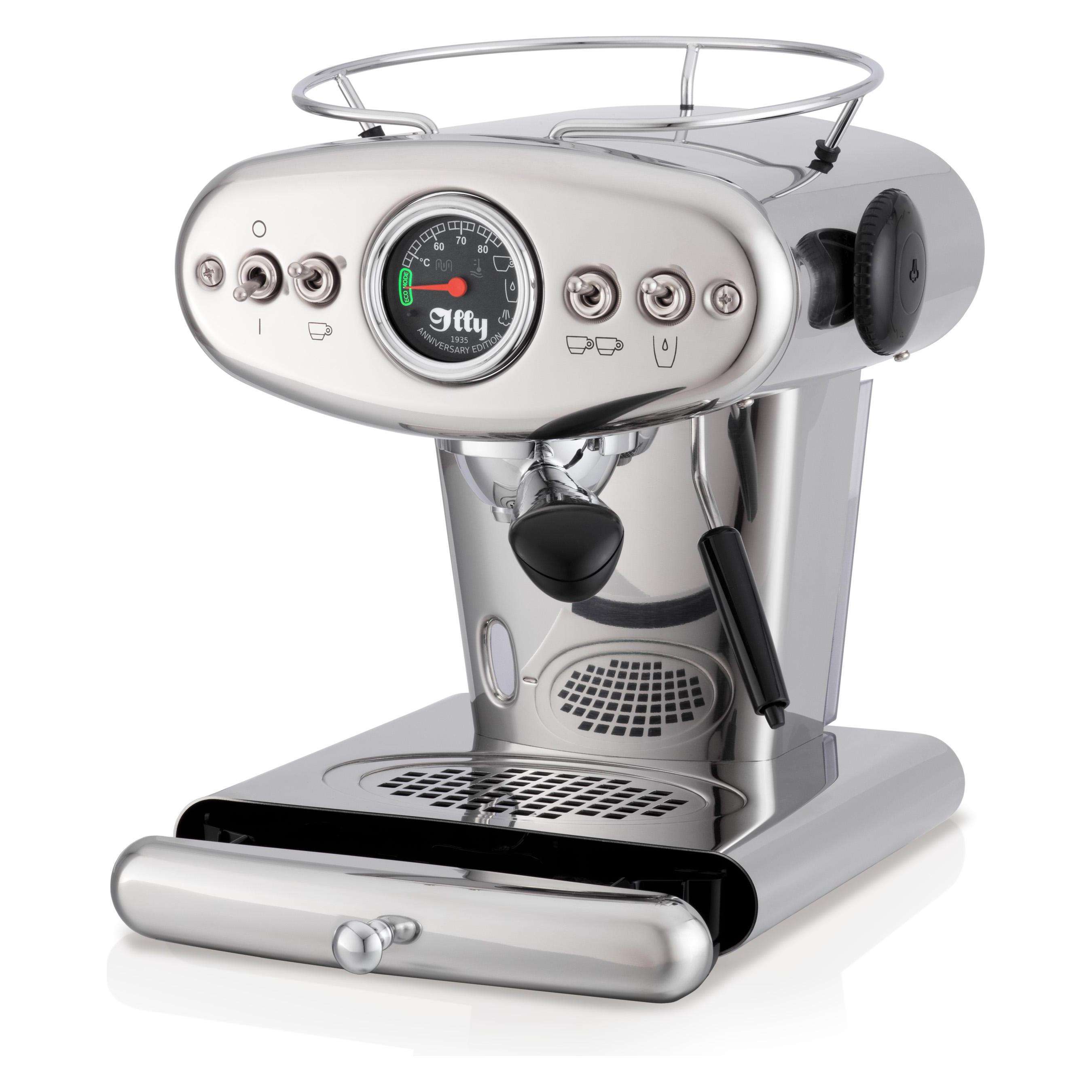 Illy X1 Anniversary Maschine für gemahlenen Kaffee und E.S.E.-Pads (Edelstahl) (60456)