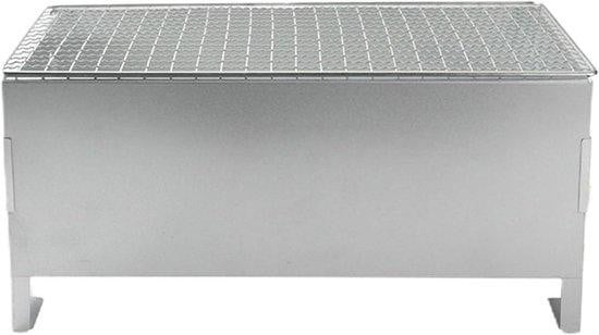 WAN Draagbare Houtskool Barbecue - Kleine Opvouwbare Tabletop Grill in Roestvrij Staal - Zilver - 28.5 cm