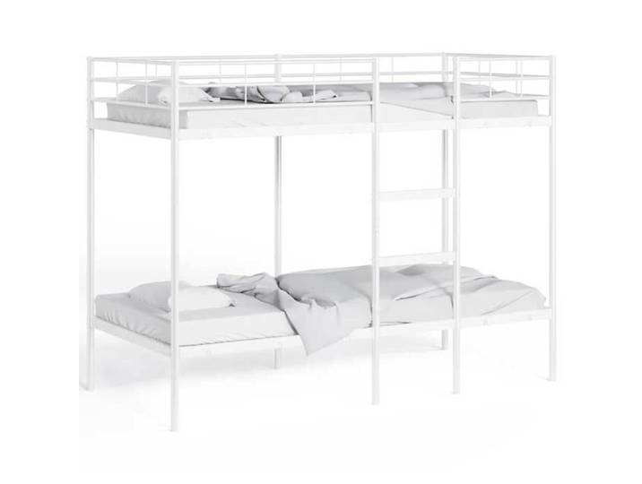 Lit Blanc - BMK - Lit superposé - sans matelas - Contemporain - blanc 90x190 cm acier - Lit chambre&711211