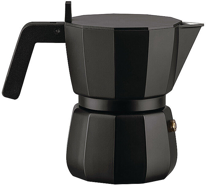 Alessi Espressomaschine Moka 3 Tassen SChwarz schwarz B