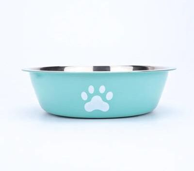Inspired Finds Stainless Steel Non Slip Pet Food & Water Bowl For Dogs & Cats blue 4.33in