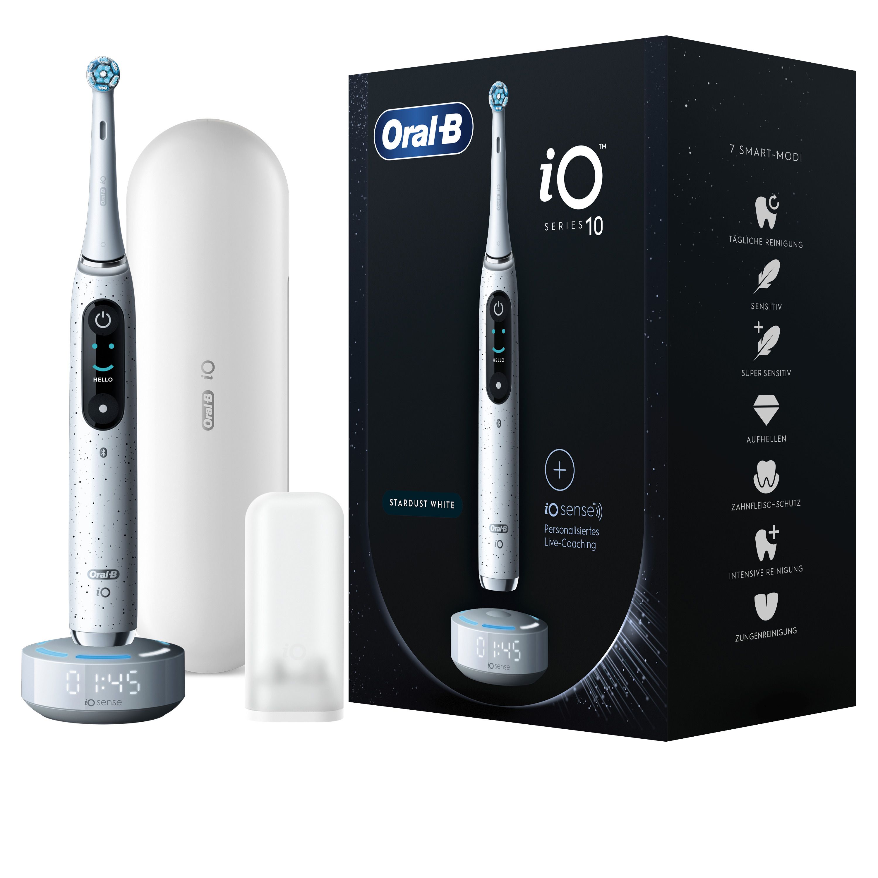 Oral-B iO Series 10 Rotierende-vibrierende Zahnbürste für Erwachsene (Weiß) 435457