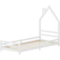 KINDERBETT Haus 90x200 cm Weiß