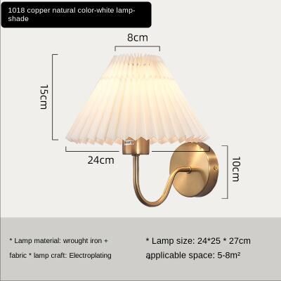 Friendly Fresh Finds Nordic Pleated Wall Lamp Modern Wall Sconce For Bedroom, Living Room & Bedside copper Color white