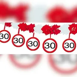 Folat 30. Geburtstag Verkehrsschild Girlande