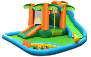 Costway Inflatable Water Slide Park with Upgraded Handrail without Blower